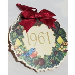 Roman Inc. 1961 Die Cut Wreath A Year To Remember 4" Ornament
